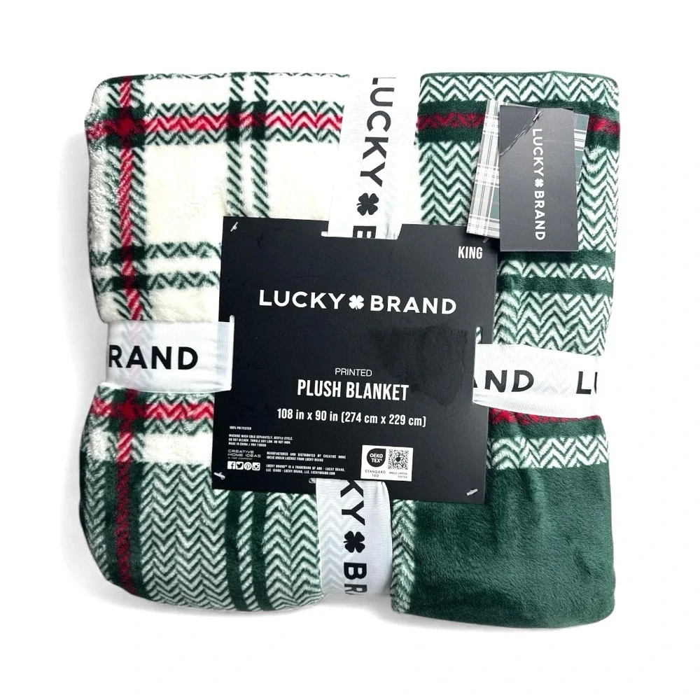 Lucky‎ Brand Oversized King Plush Blanket 108